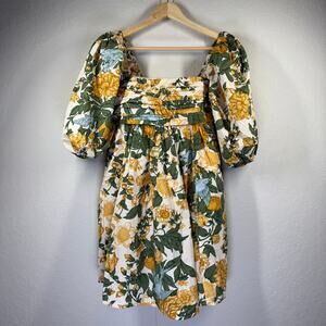 Women's Abercrombie & Fitch Green and Yellow Floral Dress‎ Size XS NEW